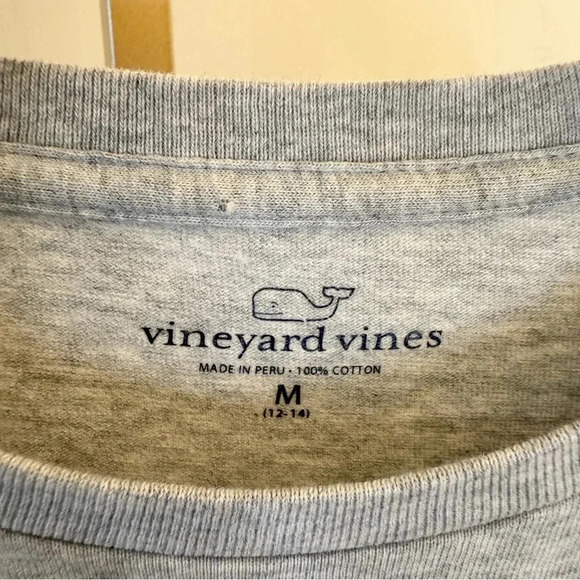 Vineyard Vines Boys Size M Three Tone Ombre Whale Long-Sleeve Pocket Tee Casual - Picture 7 of 13